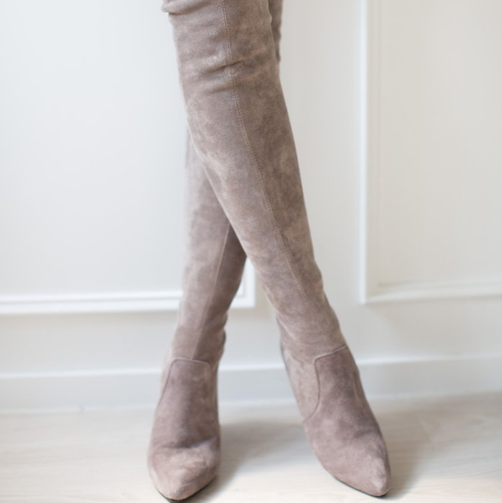 Brand new Taupe suede over the knee boots
